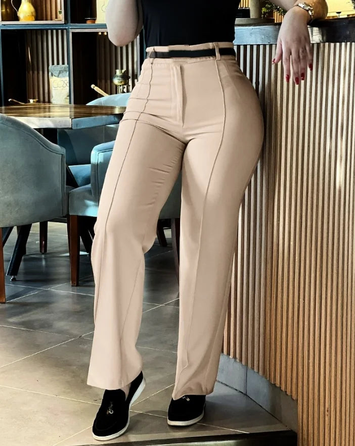 Suit Pants Women Clothing Streetwear Sexy Casual New Fashion Versatile Autumn 2024 Casual High Waist Straight Leg Work Trouser
