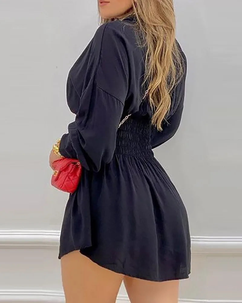Womens Dresses 2024 Summer New Fashion Elegant Temperament Commuter Print Lantern Sleeves Pleated Long Sleeved Shirt Dress