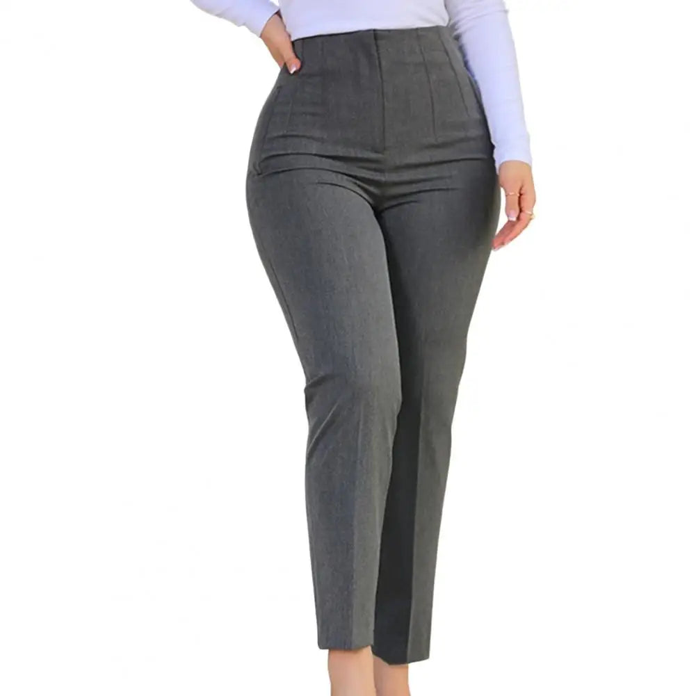 Fashion Colorfast 3D Cutting Pure Color Straight Formal Suit Pants Female Clothing Suit Pants Women Trousers