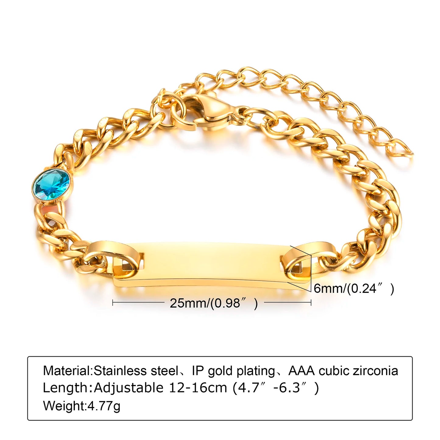 Personalized Bracelet for Little Boy Girl,Stainless Steel Engraved Name Date Son Daughter Mom Baptism Gift