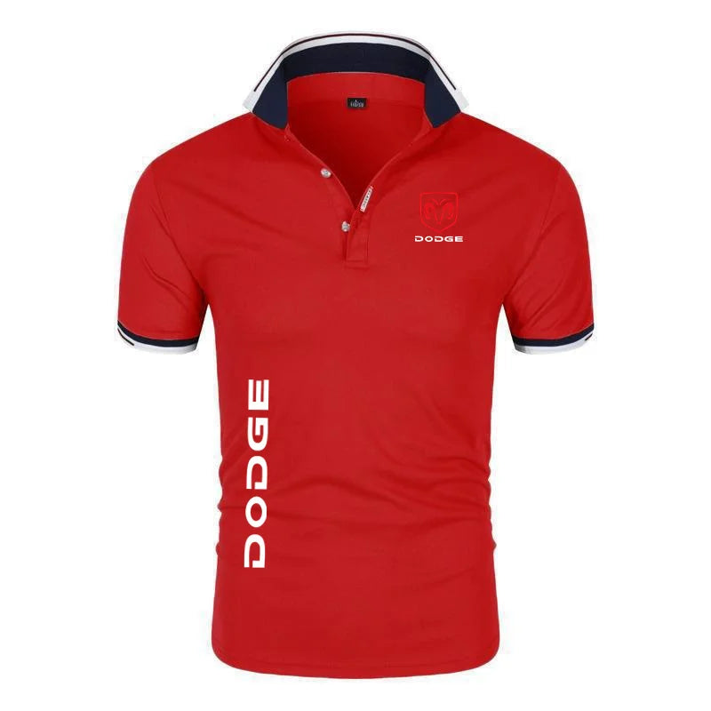 2024 New Men fashion Dodge Printing Summer Stritching Men's Shorts Sleeve Breathable Business Clothes Tee Shirt Polos