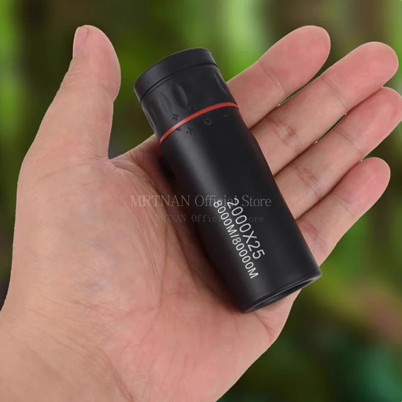2000x25 Long Range HD Professional Adult Monocular and Mini Portable Telescope for outdoor camping and hunting