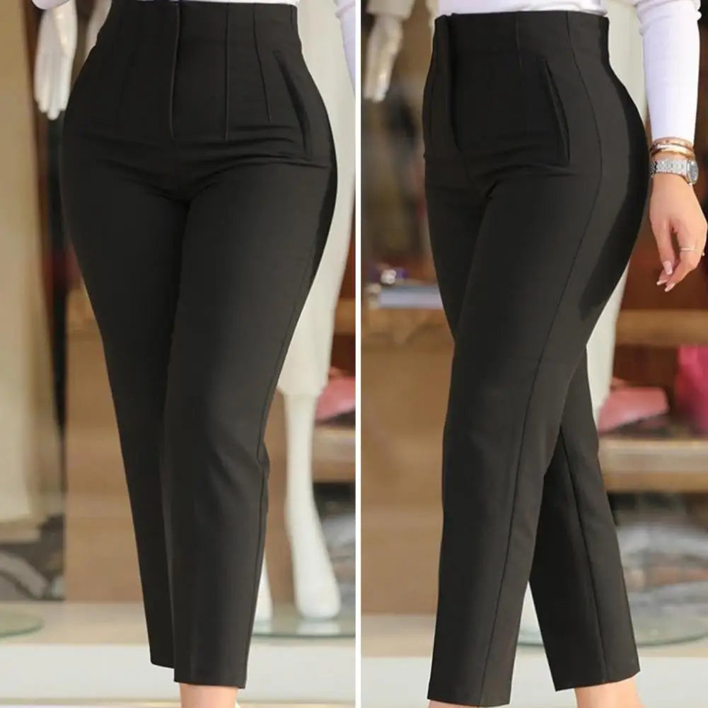 Fashion Colorfast 3D Cutting Pure Color Straight Formal Suit Pants Female Clothing Suit Pants Women Trousers