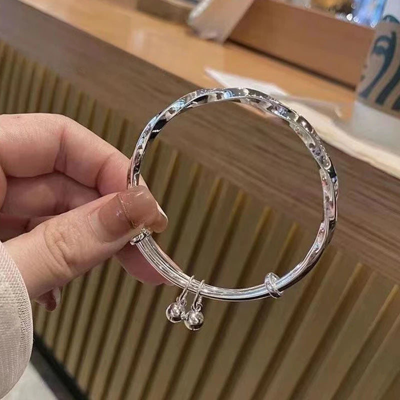 925 Sterling Silver Bracelets For Women Adjustable Bangle Dreamcatcher Tassel Feather Round Bead Charm Bracelet Wedding Jewelry