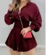 Womens Dresses 2024 Summer New Fashion Elegant Temperament Commuter Print Lantern Sleeves Pleated Long Sleeved Shirt Dress
