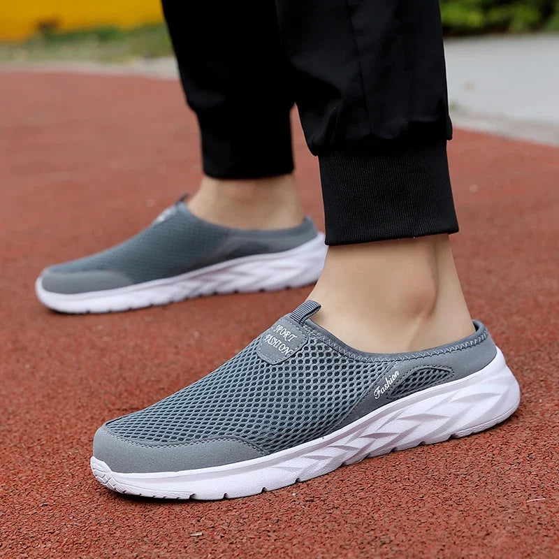 MAEDEF Summer Outdoor High Quality Anti-slip Men Leisure Shoes New 2024 Mesh Breathable Soft Comfortable Flat-bottomed Slippers