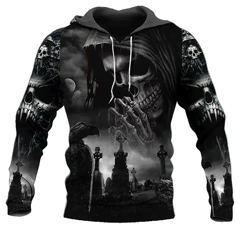 Vintage Skull 3D Print Hoodie Men/Women Casual Fashion Hoodies Kids Pullover Sweatshirts Oversized Unisex Men Coat