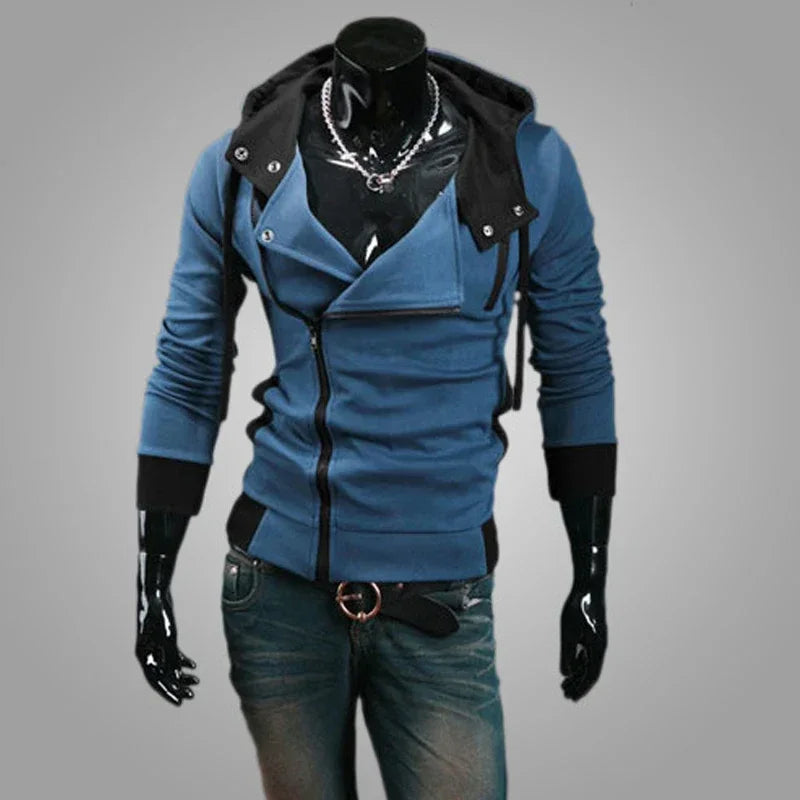 New Casual Man Hoodie Sweatshirt 2025 Slim Male Zipper Streetwear Cardigan Hoodies Outerwear Black Sportswear Men Hooded Jacket