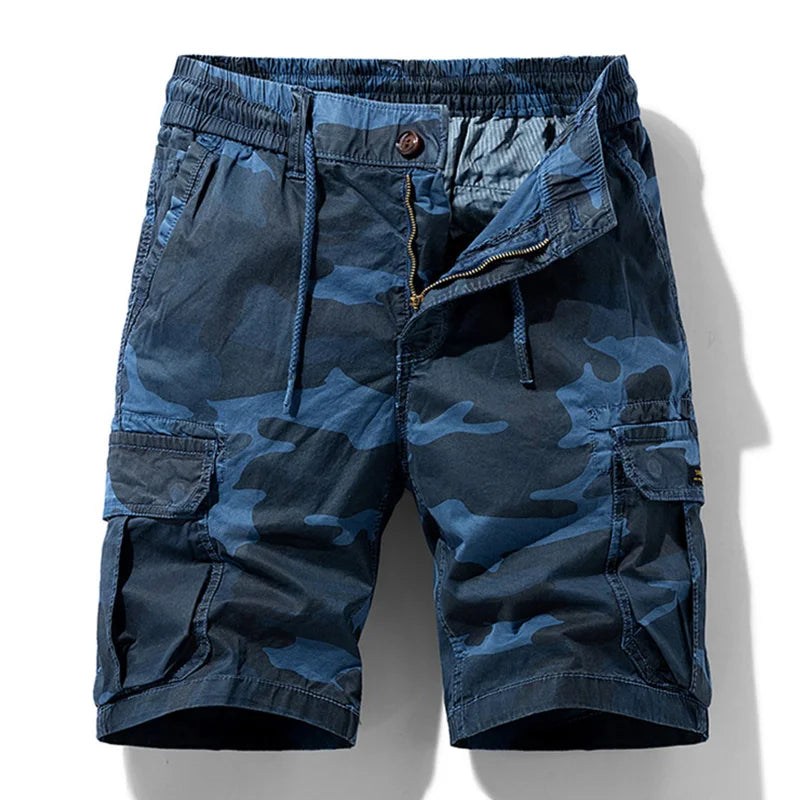 Summer Men Camouflage Cotton Cargo Shorts Men's Fashion Multi-pocket Casual Shorts Pants Outwear Breathable Joggers Shorts Male