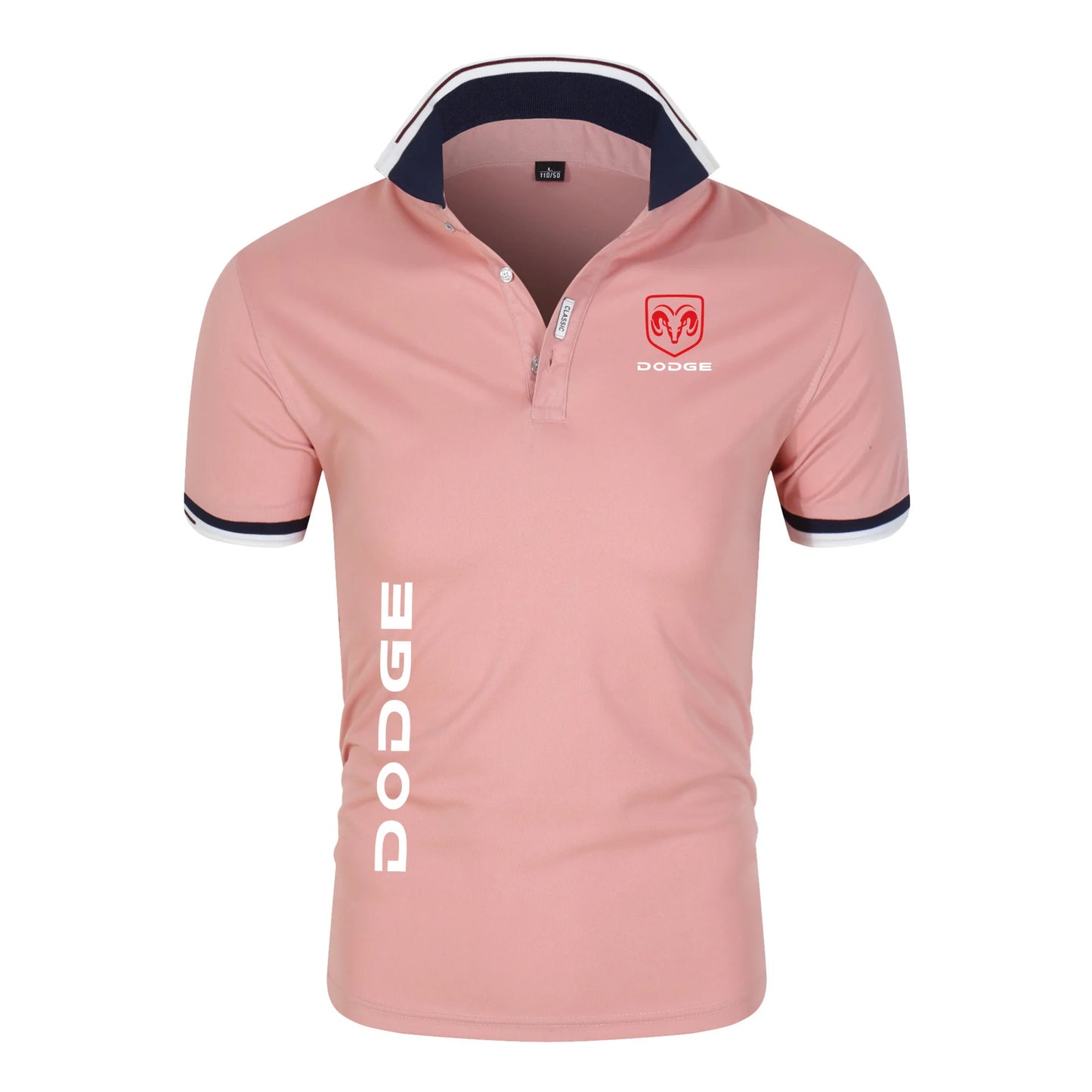 2024 New Men fashion Dodge Printing Summer Stritching Men's Shorts Sleeve Breathable Business Clothes Tee Shirt Polos