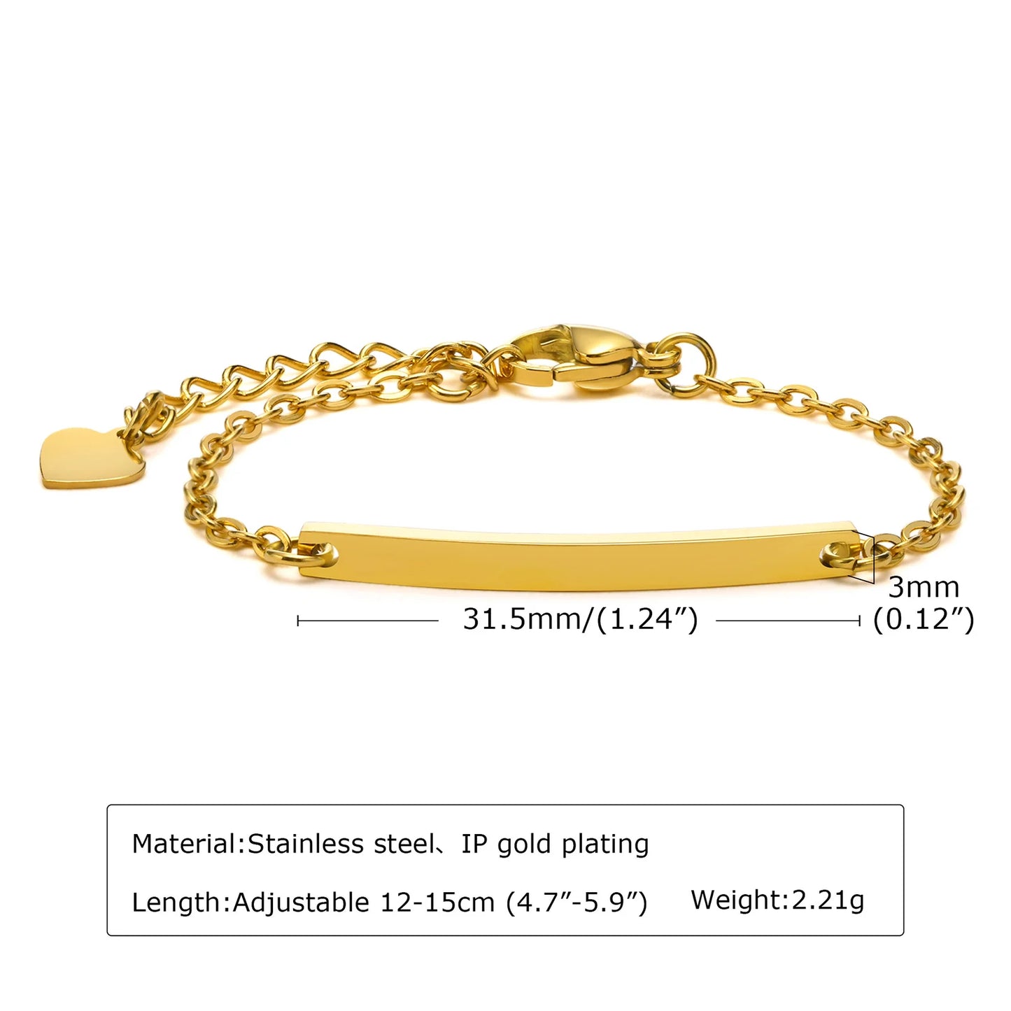 Personalized Bracelet for Little Boy Girl,Stainless Steel Engraved Name Date Son Daughter Mom Baptism Gift