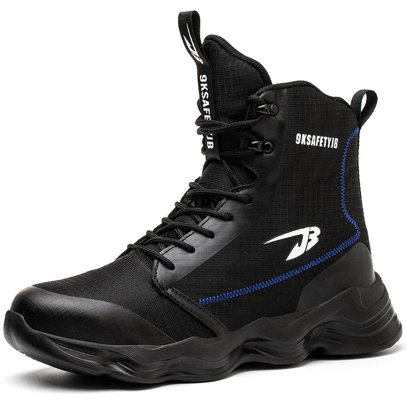 Dropshipping Men Safety Shoes Steel Toe Sneaker Lighweight Work Safety Boots Man High Top Puncture Proof Work Shoes Anti-smash