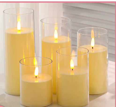 USB Rechargeable LED Pillar Candles