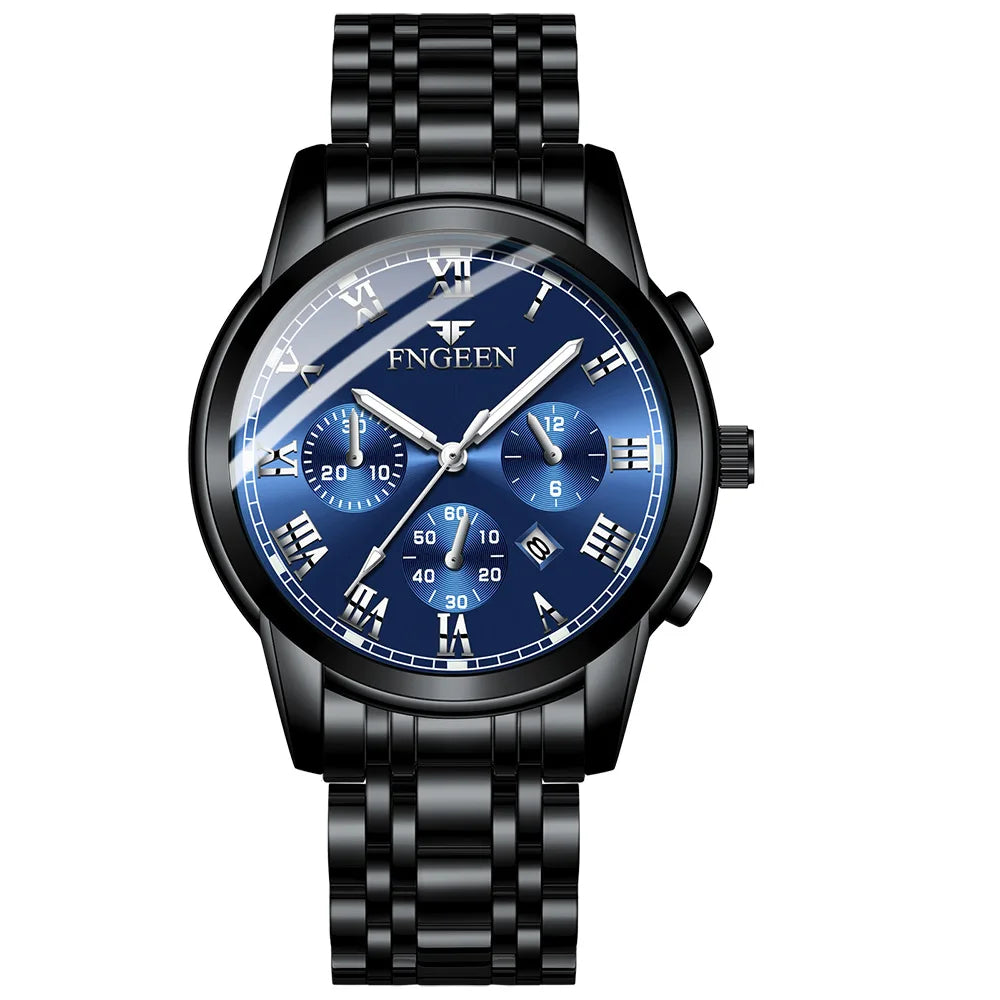 Fngeen 4006 Couple Watch Luminous Calendar Waterproof Lovers Watches High Quality Quartz Watch for Men and Woman Wristwatches