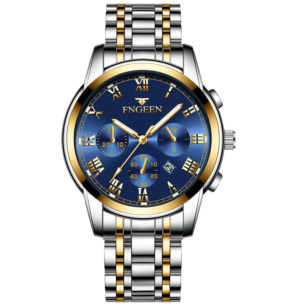 Fngeen 4006 Couple Watch Luminous Calendar Waterproof Lovers Watches High Quality Quartz Watch for Men and Woman Wristwatches