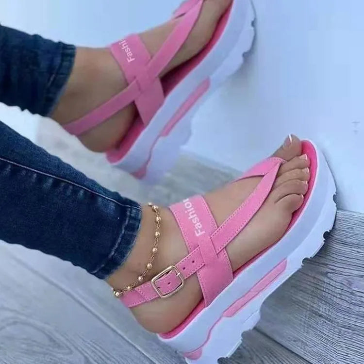 Summer New Women's Large Wedge Toe Clasp Sandals. Minimum order 2