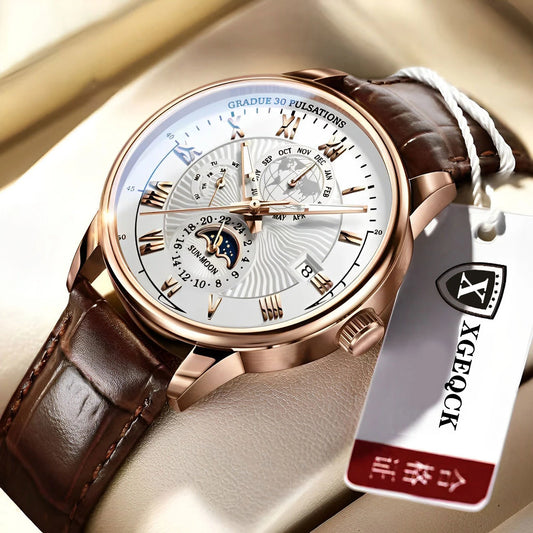 New  Fashion Men Watch Leather Quartz Men's Wristwatch Waterproof Luminous Sports Date Luxury Watch for Men. Minimum order 2