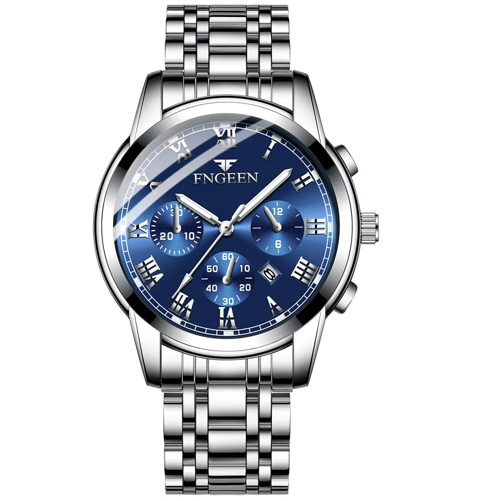 Fngeen 4006 Couple Watch Luminous Calendar Waterproof Lovers Watches High Quality Quartz Watch for Men and Woman Wristwatches
