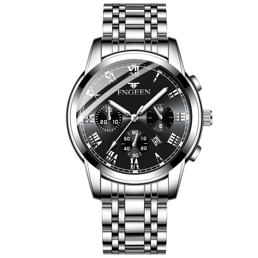 Fngeen 4006 Couple Watch Luminous Calendar Waterproof Lovers Watches High Quality Quartz Watch for Men and Woman Wristwatches