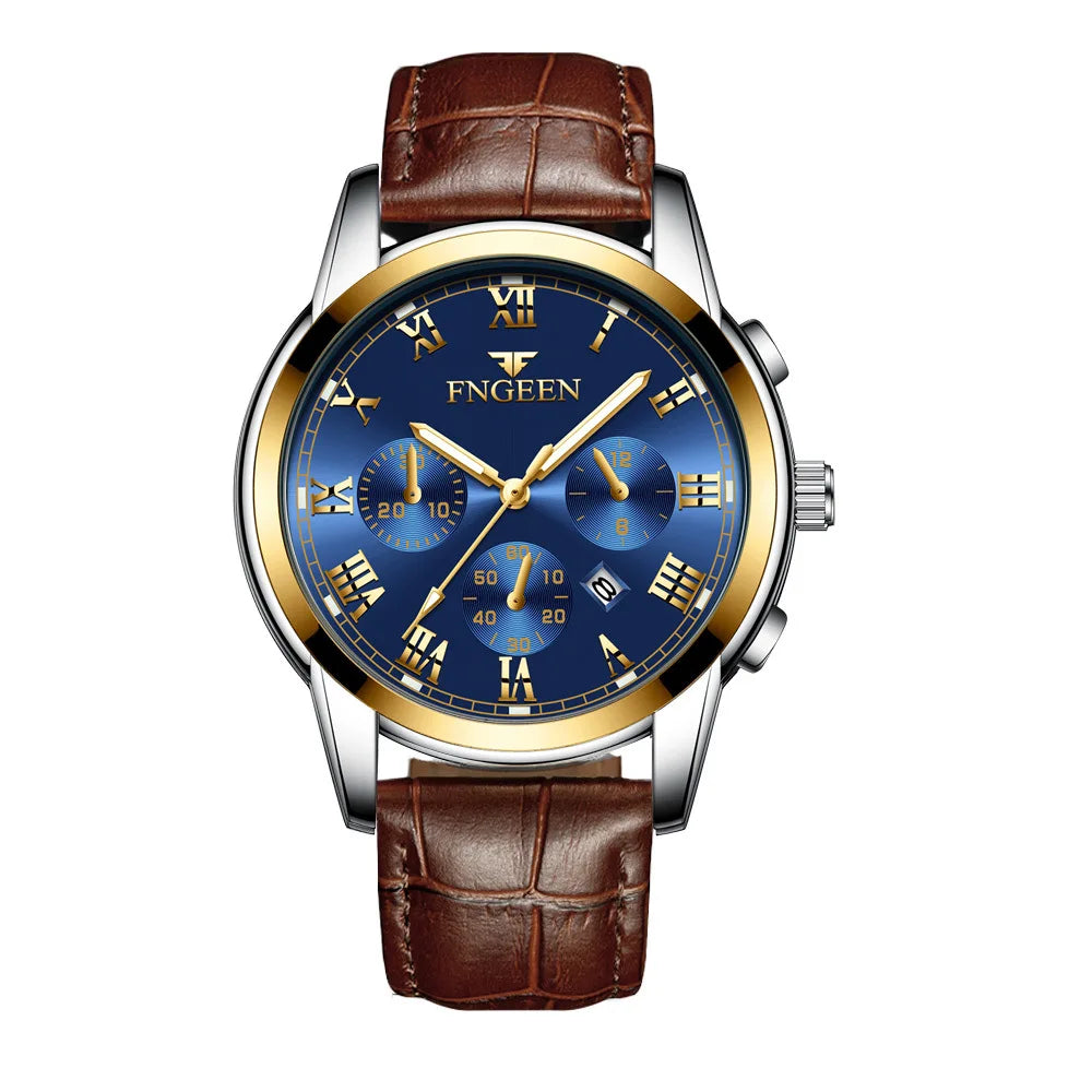 Fngeen 4006 Couple Watch Luminous Calendar Waterproof Lovers Watches High Quality Quartz Watch for Men and Woman Wristwatches
