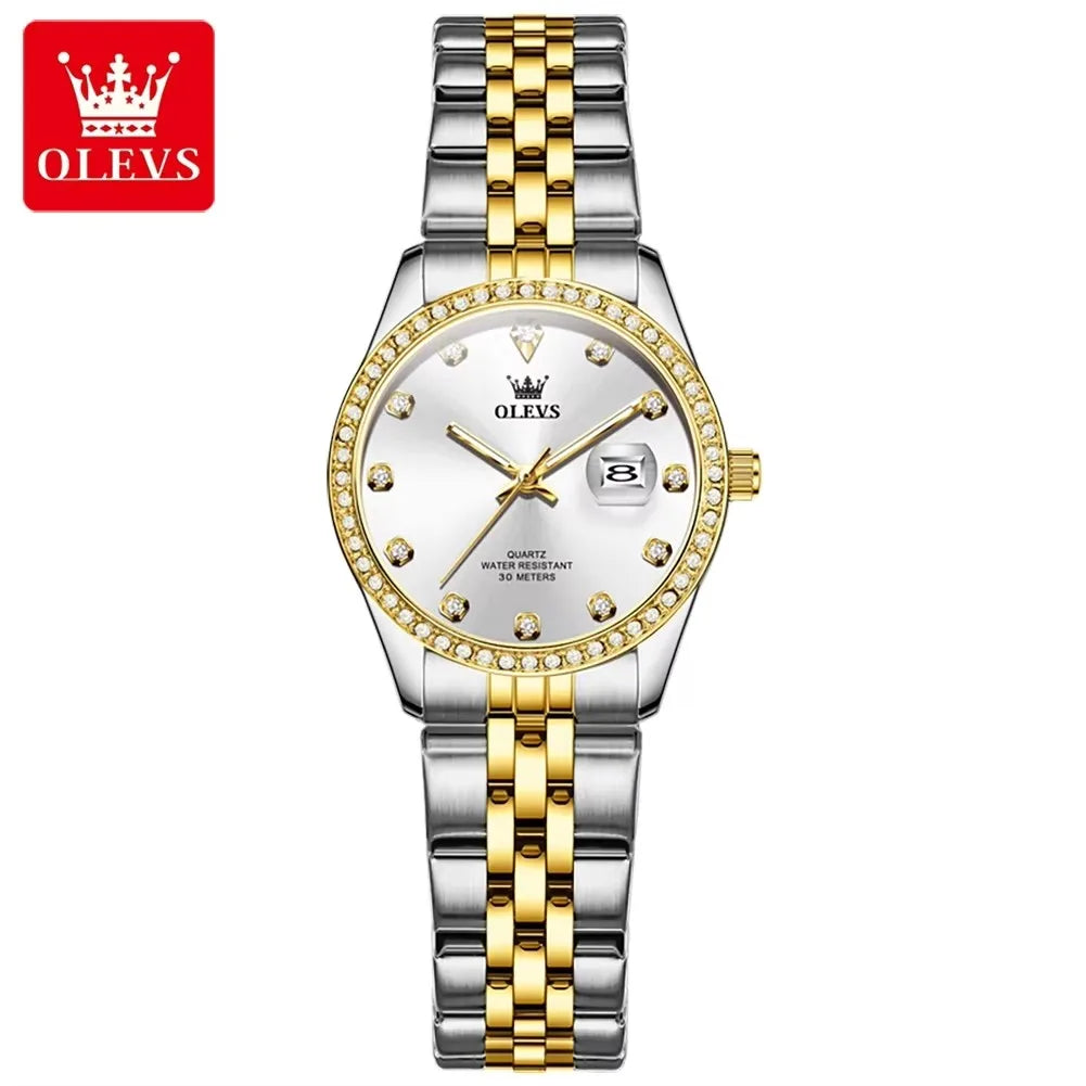 OLEVS 3629 Original Calendar Quartz Luxury Women Elegant Women's Watch Fashion Classic Waterproof Luminous Stainless Watches