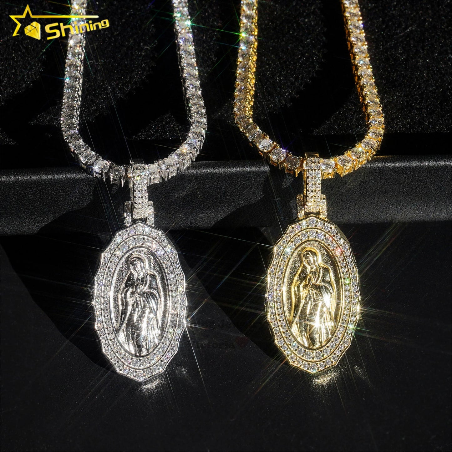 Fine Jewelry Sterling Silver 925 Iced Out Diamond Pendant VVS Moissanite Hip Hop Fashion Jesus Pendant