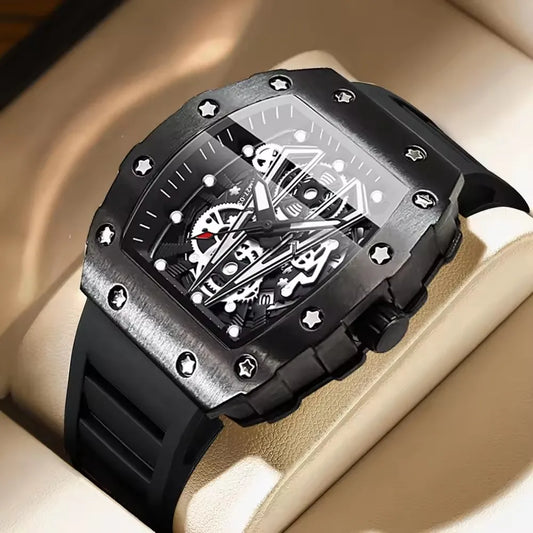 Binbond 8577 B8577 Fashion Luxury Waterproof Calendar Date Quartz Watches Men's Sports Hollow Out Design Wristwatch for Male Men