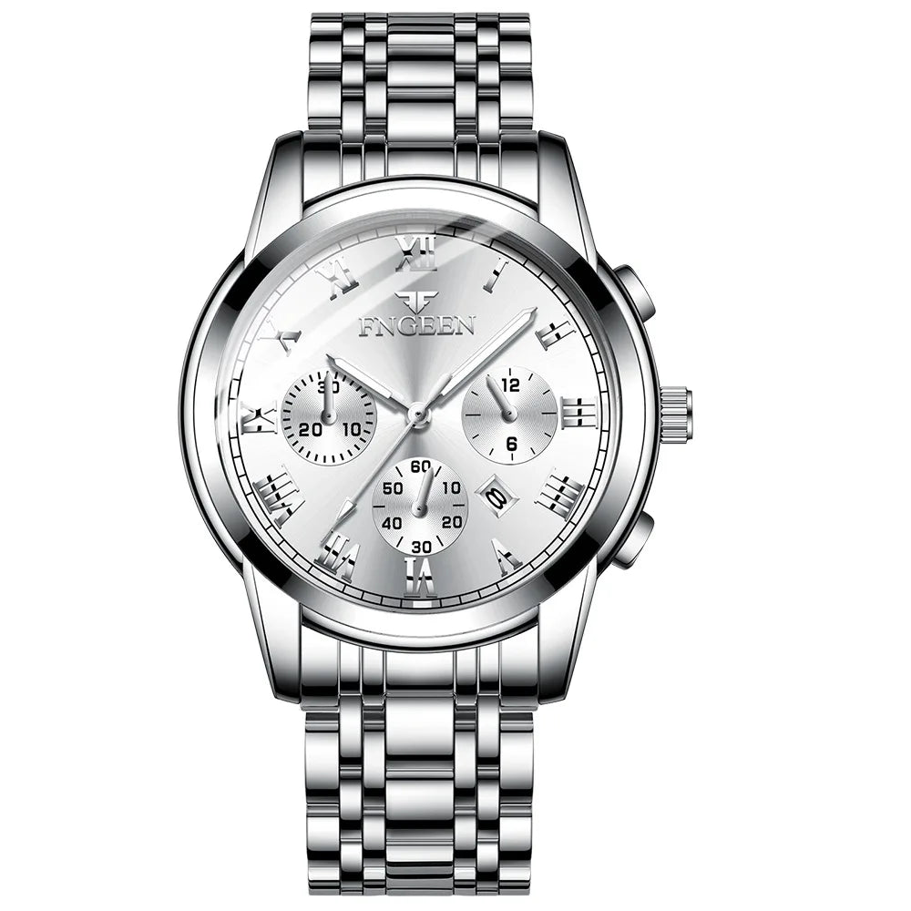 Fngeen 4006 Couple Watch Luminous Calendar Waterproof Lovers Watches High Quality Quartz Watch for Men and Woman Wristwatches