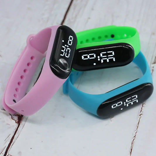 Candy Color Kids Children Watches Birthday Gift Boy Girls Silicone Strap Watch LED Digital Kid Fashion Sport Bracelet Watch minimum order 2
