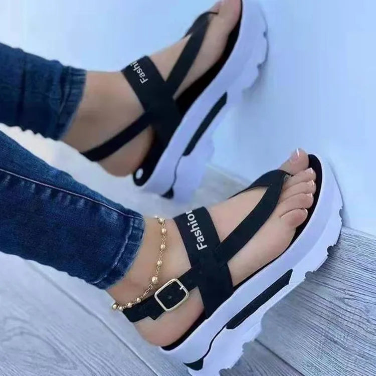 Summer New Women's Large Wedge Toe Clasp Sandals. Minimum order 2