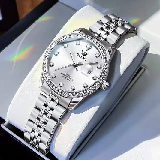 OLEVS 3629 Original Calendar Quartz Luxury Women Elegant Women's Watch Fashion Classic Waterproof Luminous Stainless Watches