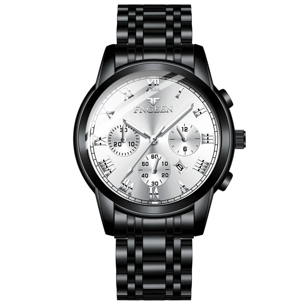 Fngeen 4006 Couple Watch Luminous Calendar Waterproof Lovers Watches High Quality Quartz Watch for Men and Woman Wristwatches
