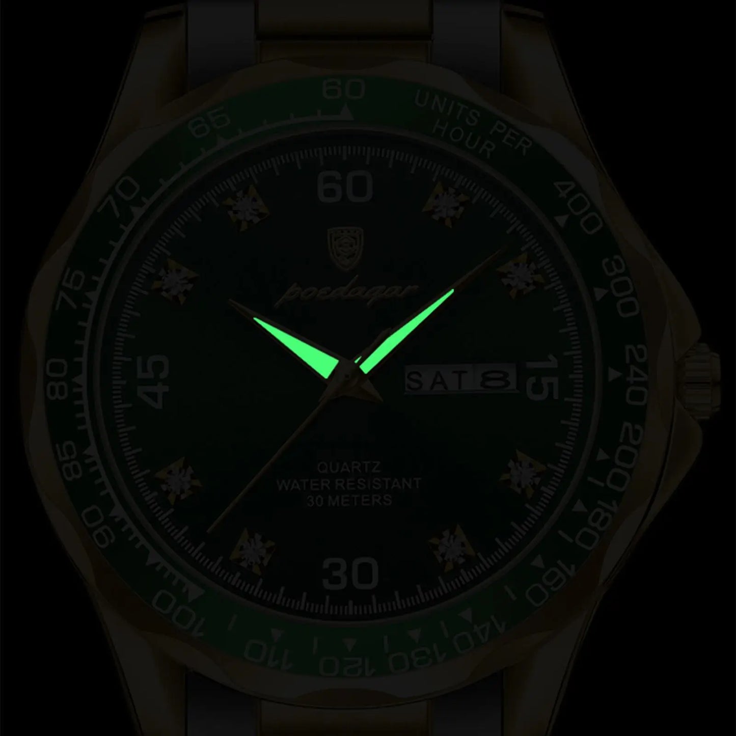 POEDAGAR 963 Luminous Watch for Men Stainless Steel Sport Top Brand Luxury Quartz Wristwatch 2024 Hot Waterproof Men's Watches