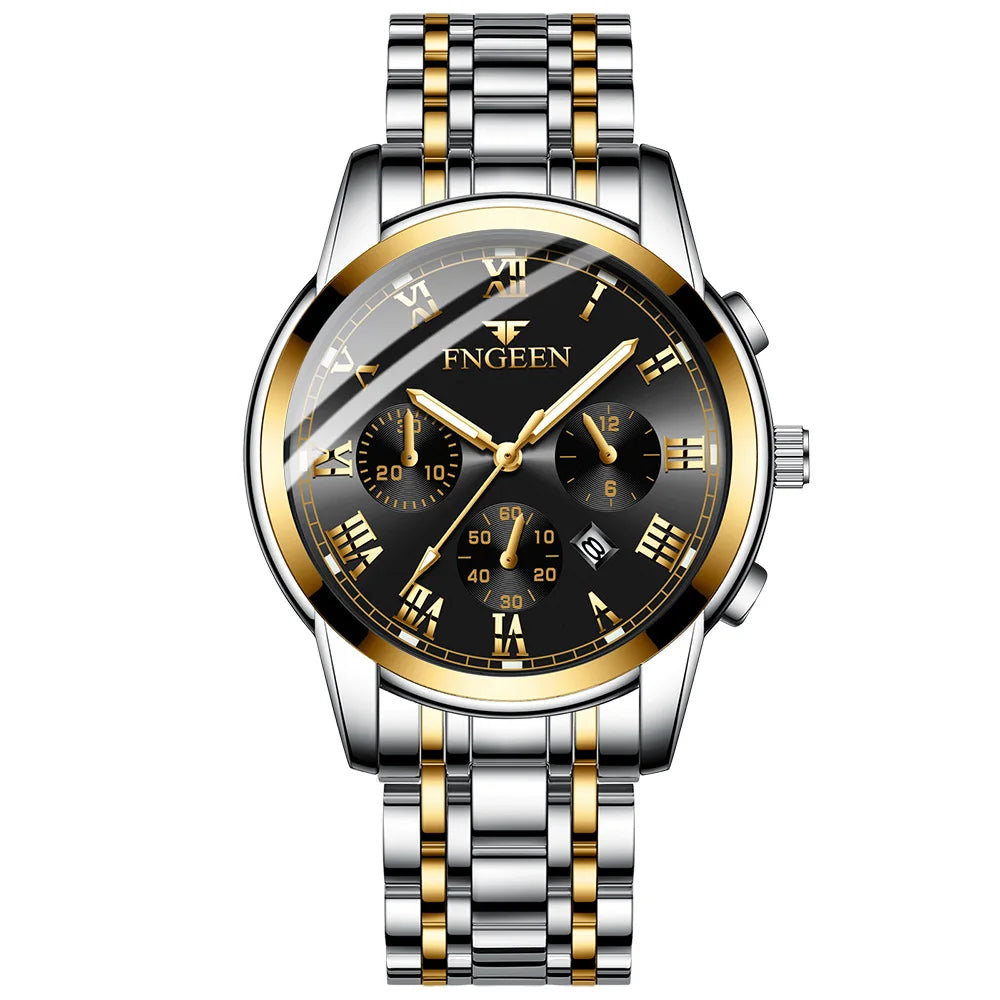 Fngeen 4006 Couple Watch Luminous Calendar Waterproof Lovers Watches High Quality Quartz Watch for Men and Woman Wristwatches