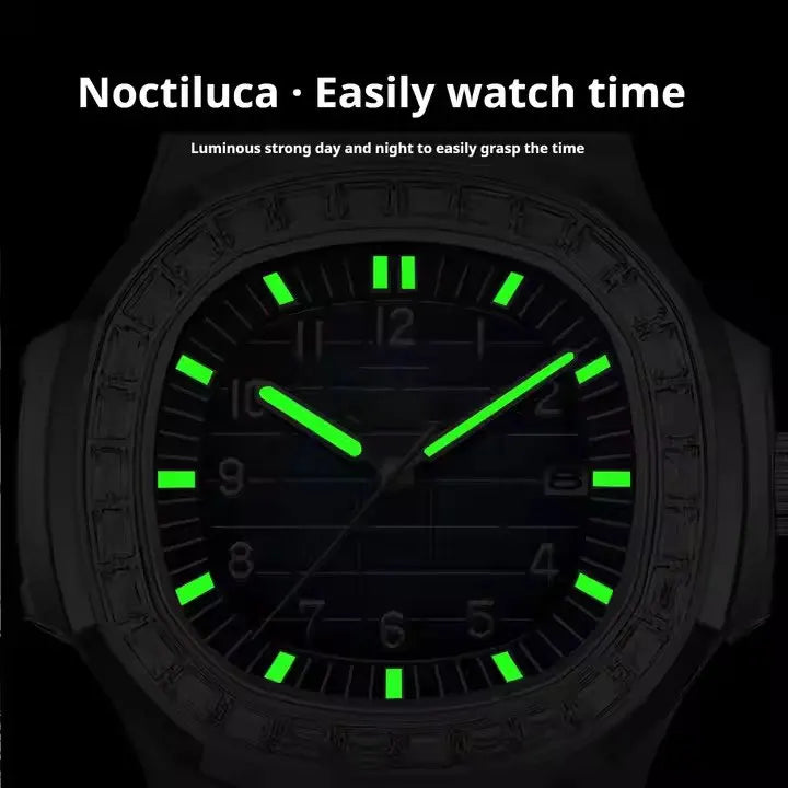 New Hot Selling Silver Men's Watch Stainless Steel  Diamond Dial Quartz Watch Men's Waterproof Men's Watch
