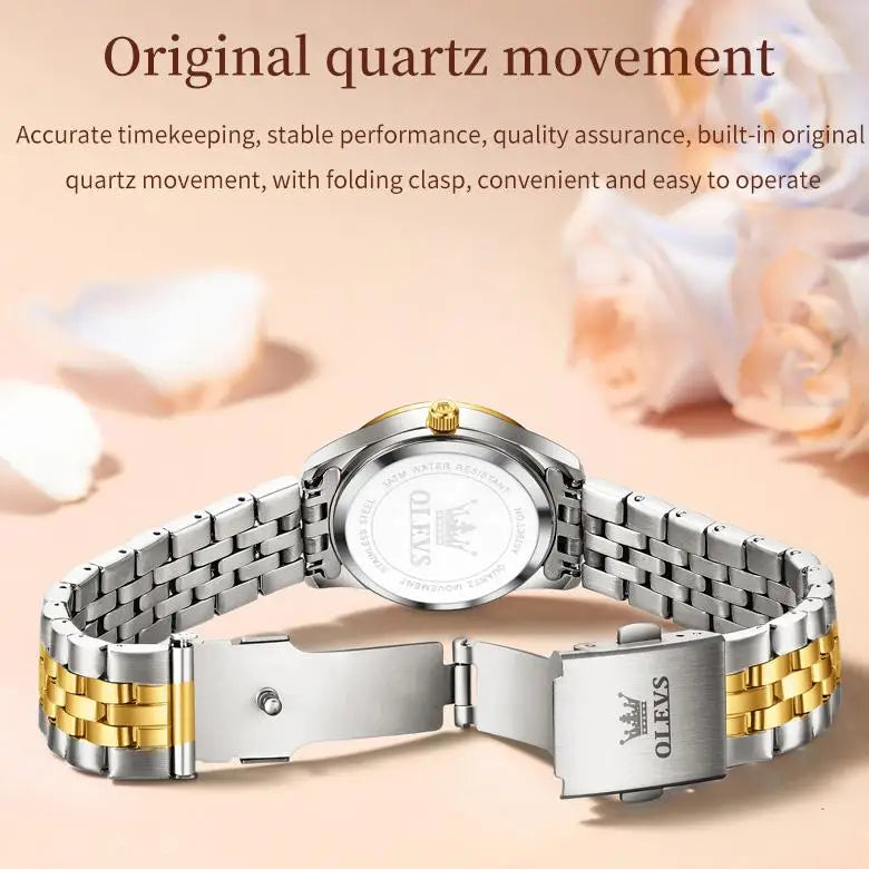OLEVS 3629 Original Calendar Quartz Luxury Women Elegant Women's Watch Fashion Classic Waterproof Luminous Stainless Watches