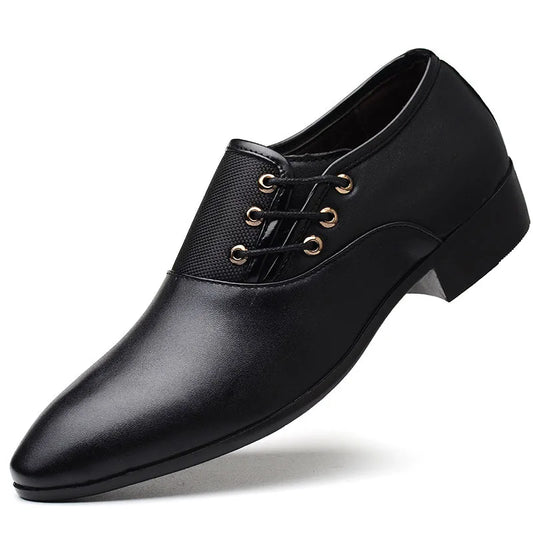 2024 Business Dress Leather Shoes for Men's Large Casual Size Pointed Lace up Shoes. Minimum order 2