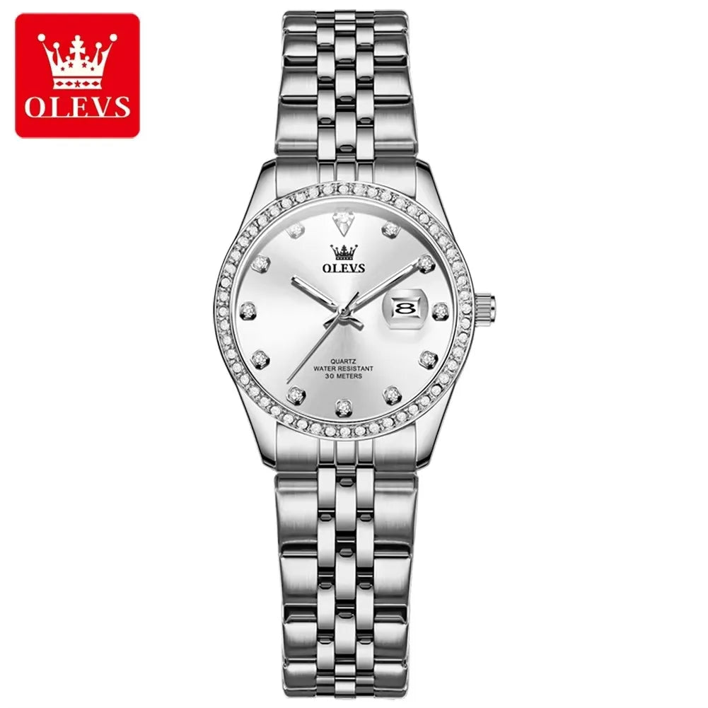 OLEVS 3629 Original Calendar Quartz Luxury Women Elegant Women's Watch Fashion Classic Waterproof Luminous Stainless Watches