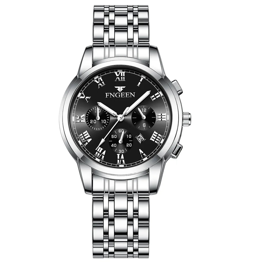 Fngeen 4006 Couple Watch Luminous Calendar Waterproof Lovers Watches High Quality Quartz Watch for Men and Woman Wristwatches