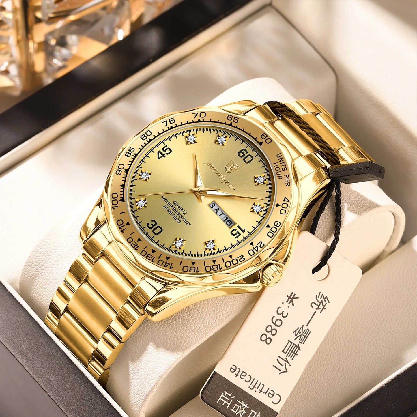 POEDAGAR 963 Luminous Watch for Men Stainless Steel Sport Top Brand Luxury Quartz Wristwatch 2024 Hot Waterproof Men's Watches
