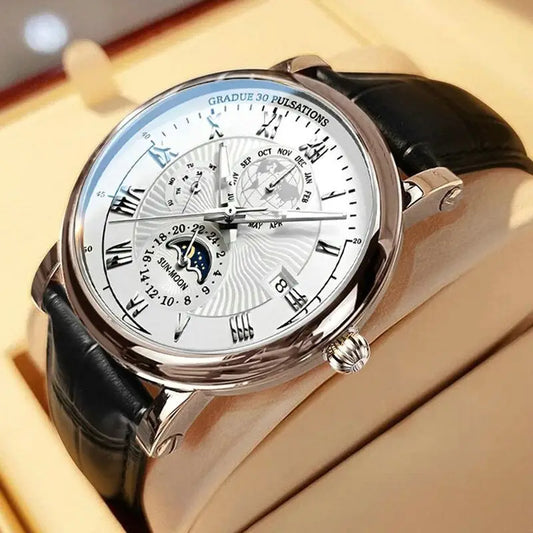 Fashion Watch Classic Round Business Quartz Watch Men's Leather Men's High Quality Watch. Minimum order 2