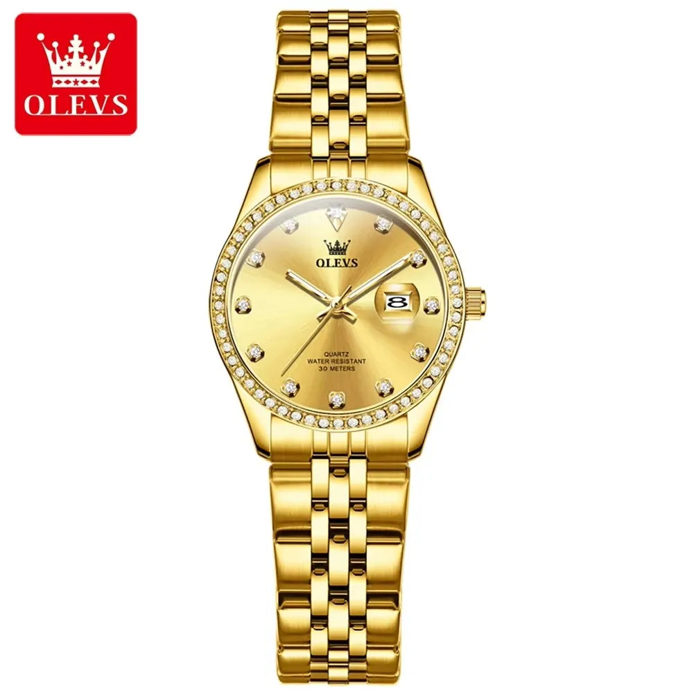OLEVS 3629 Original Calendar Quartz Luxury Women Elegant Women's Watch Fashion Classic Waterproof Luminous Stainless Watches