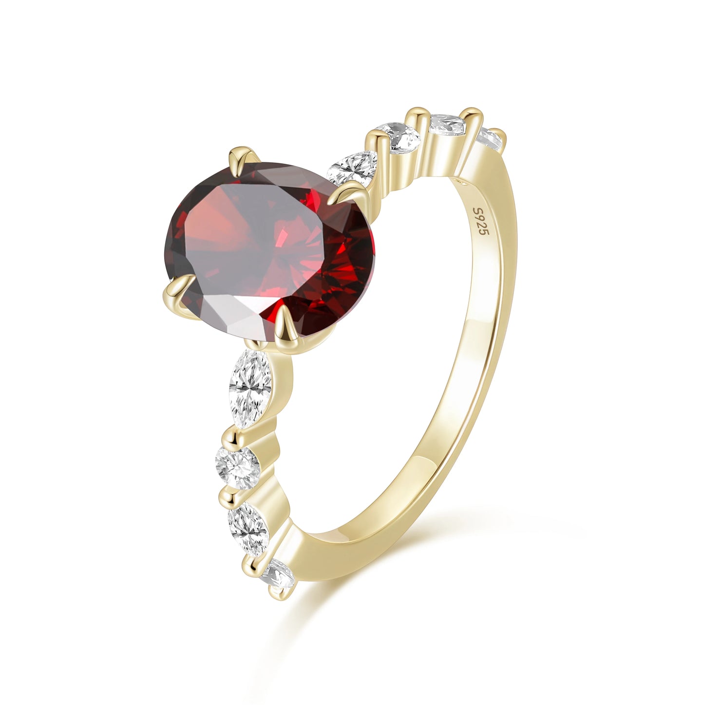 Somen Jewelry Oval Cut Black Gemstone Cubic Zircon Wedding Engagement Promise S925 Sterling Silver Rings for Women