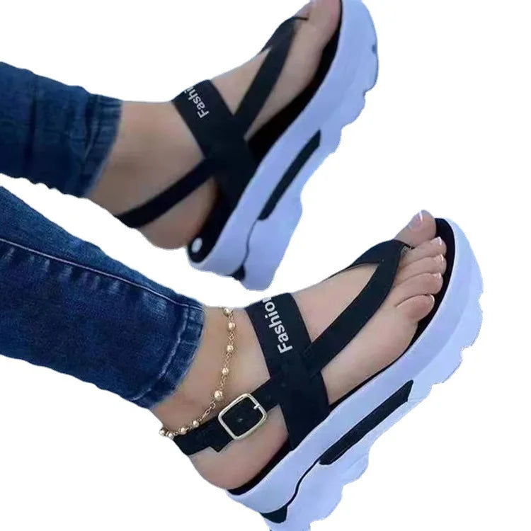 Summer New Women's Large Wedge Toe Clasp Sandals. Minimum order 2
