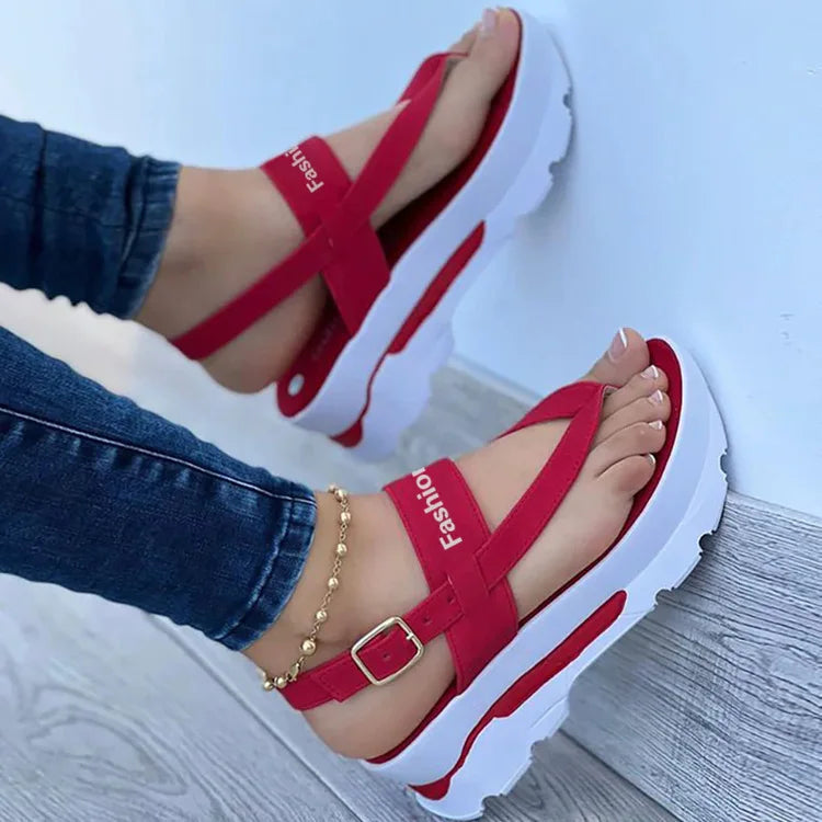 Summer New Women's Large Wedge Toe Clasp Sandals. Minimum order 2