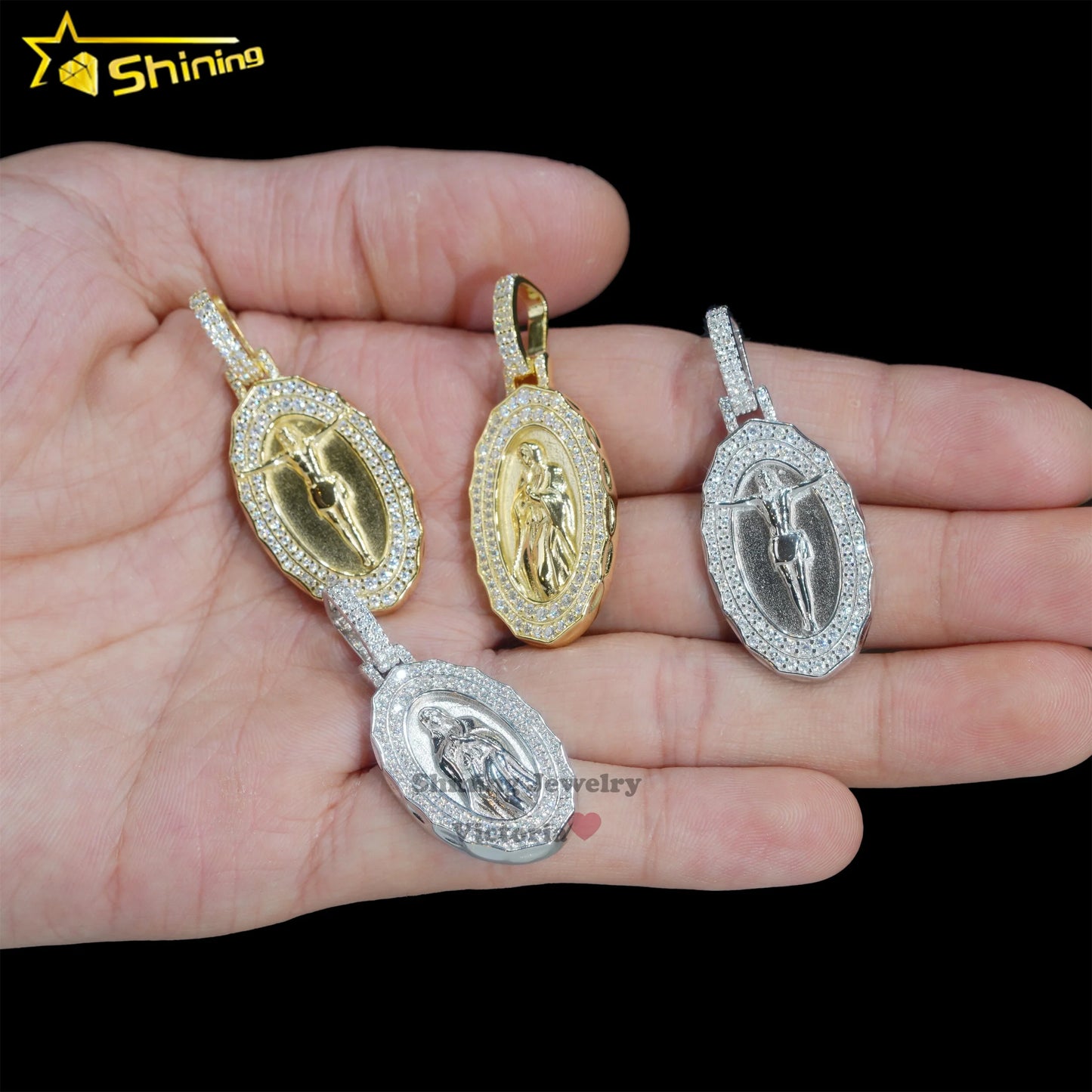 Fine Jewelry Sterling Silver 925 Iced Out Diamond Pendant VVS Moissanite Hip Hop Fashion Jesus Pendant