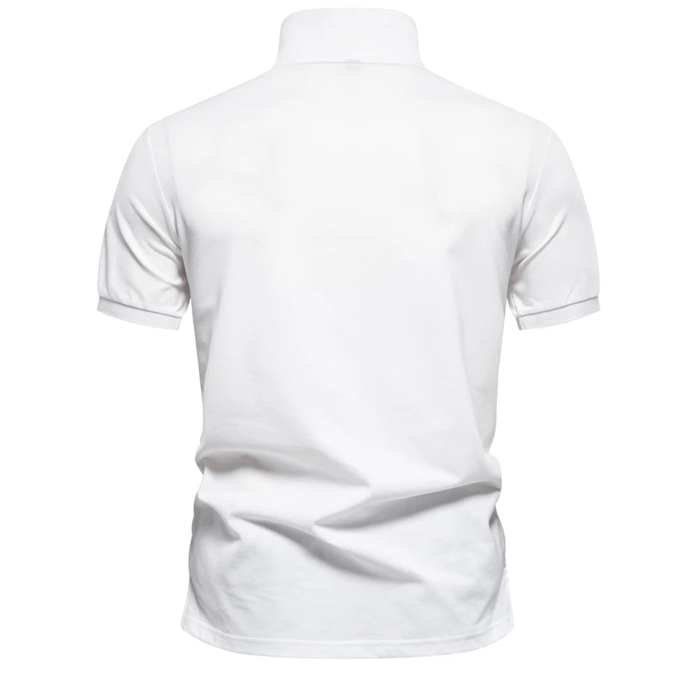 AIOPESON Men's Short Sleeve Polo Shirt, Gradient Printed, Cotton Blend, Summer Fashion, New Design