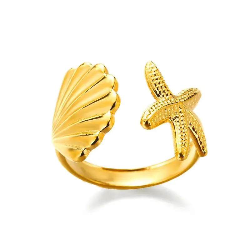 Stainless Steel Rings for Women Gold Color Geometric Multi Layer Opening Finger Ring New In Fashion Wedding Party Jewelry Gift