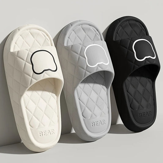 Plus Size 48-49 Summer Men Slippers  Cartoon Bear Women Beach Slides Bath Anti-Slip Slipper Sandals Flip-Flops Shoe