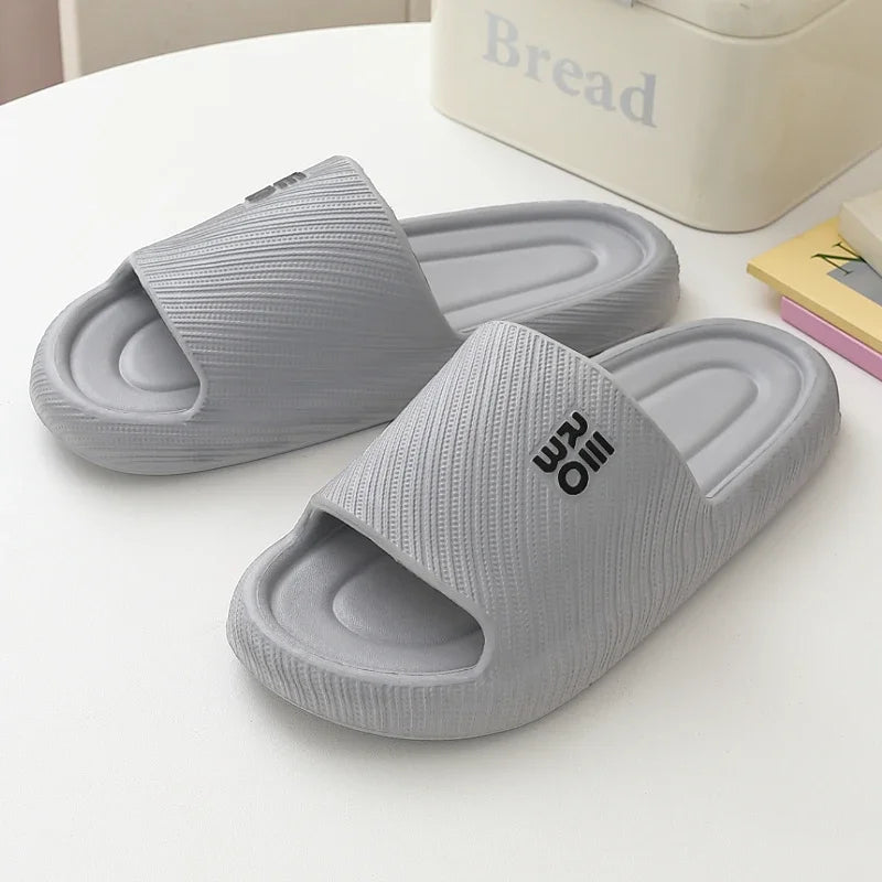 Fashion Summer Couple Non-slip Flat Slides Lithe Soft Cosy Seabeach Sandals Men's Slippers Women Casual Home Indoor Flip Flops